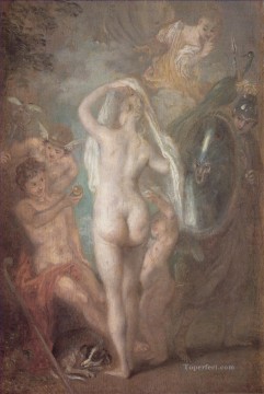 アントワーヌ・ワトー Painting - ル・ジュジュマン・ド・パリのヌード ジャン・アントワーヌ・ワトー